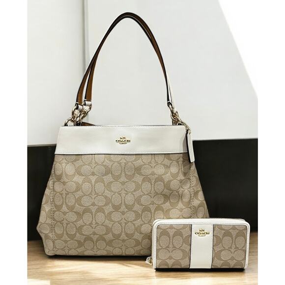 New With Tags Coach F27972 Signature Lexi Bag & Accordion Zip Wallet - Picture 16 of 16